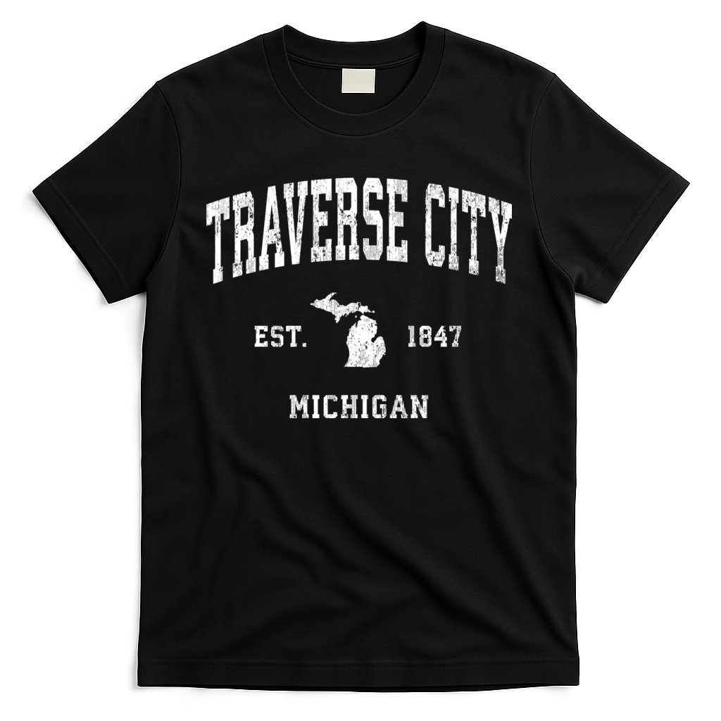 Traverse City Michigan Mi Vintage Athletic Sports T-Shirt
