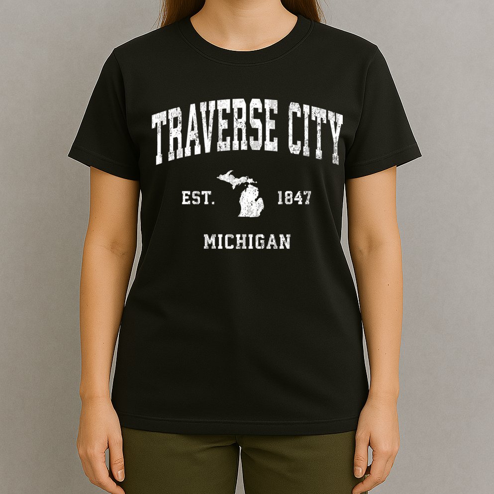 Traverse City Michigan Mi Vintage Athletic Sports T-Shirt