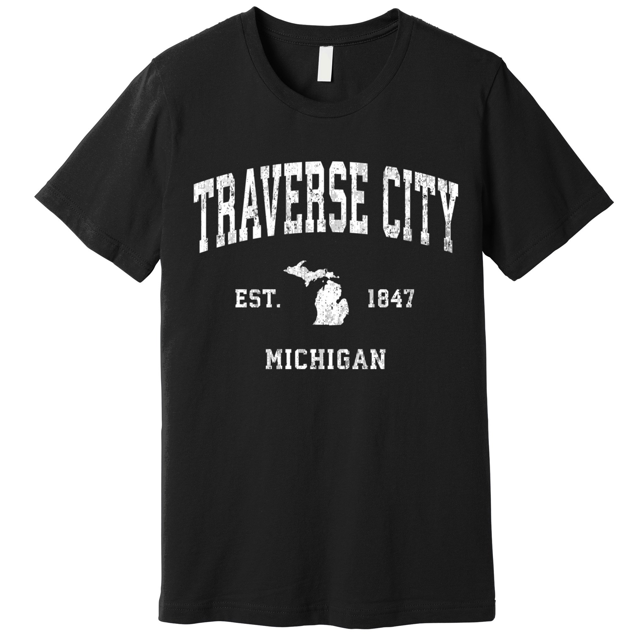 Traverse City Michigan Mi Vintage Athletic Sports Premium T-Shirt