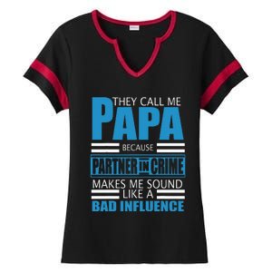 They Call Me Papa Because Partner In Crime Fathers Day Gift Ladies Halftime Notch Neck Tee