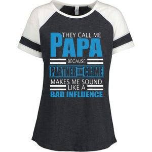 They Call Me Papa Because Partner In Crime Fathers Day Gift Enza Ladies Jersey Colorblock Tee