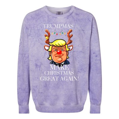 Trump Christmas MAGA Colorblast Crewneck Sweatshirt