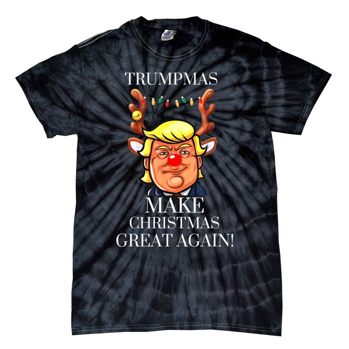 Trump Christmas MAGA Tie-Dye T-Shirt