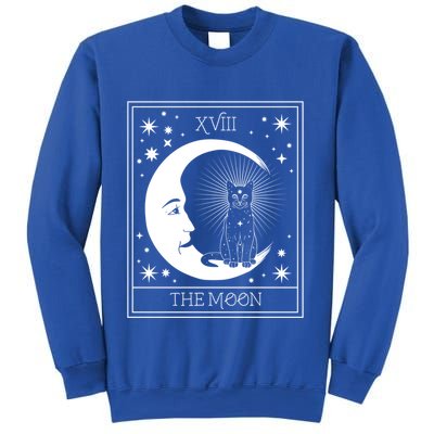 Tarot Card Moon And Cat Graphic Wicca Pagan Witch Halloween Funny Gift Sweatshirt