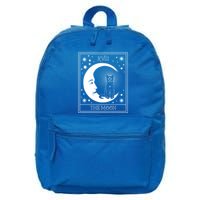 Tarot Card Moon And Cat Graphic Wicca Pagan Witch Halloween Funny Gift 16 in Basic Backpack