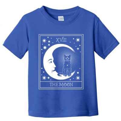 Tarot Card Moon And Cat Graphic Wicca Pagan Witch Halloween Funny Gift Toddler T-Shirt
