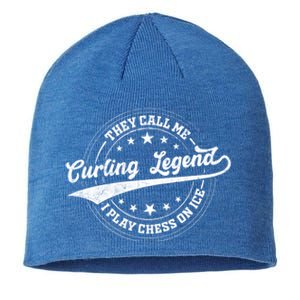 They Call Me Curling Legend I Play Chess On Ice Curling Gift Sustainable Beanie