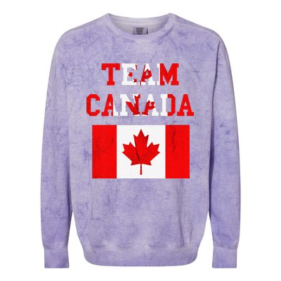 Team Canada Maple Leaf Canadian Soccer Team Canada Flag Colorblast Crewneck Sweatshirt