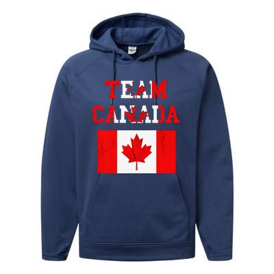 Team Canada Maple Leaf Canadian Soccer Team Canada Flag Performance Fleece Hoodie