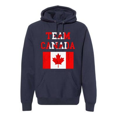 Team Canada Maple Leaf Canadian Soccer Team Canada Flag Premium Hoodie