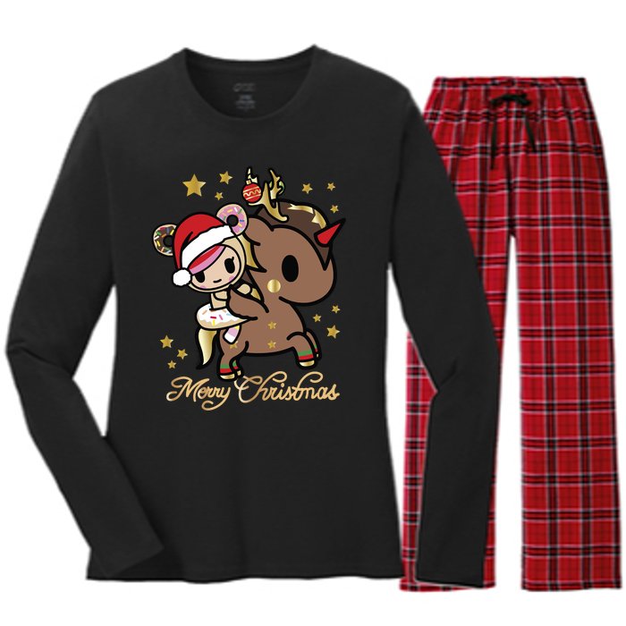 Tokidoki Christmas Merry Christmas Donutella Naughty Or Nice Long Sleeve Women's Long Sleeve Flannel Pajama Set 