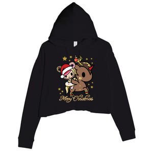 Tokidoki Christmas Merry Christmas Donutella Naughty Or Nice Long Sleeve Crop Fleece Hoodie