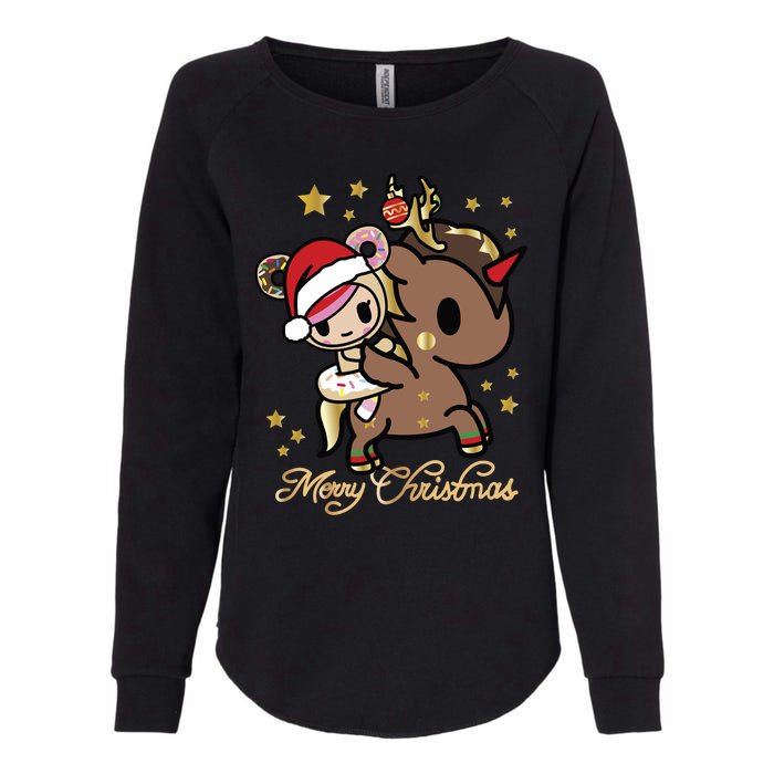 Tokidoki Christmas Merry Christmas Donutella Naughty Or Nice Long Sleeve Womens California Wash Sweatshirt