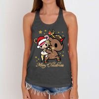 Tokidoki Christmas Merry Christmas Donutella Naughty Or Nice Long Sleeve Women's Knotted Racerback Tank