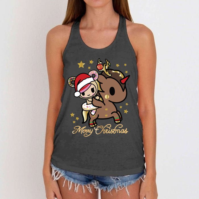 Tokidoki Christmas Merry Christmas Donutella Naughty Or Nice Long Sleeve Women's Knotted Racerback Tank