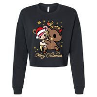 Tokidoki Christmas Merry Christmas Donutella Naughty Or Nice Long Sleeve Cropped Pullover Crew