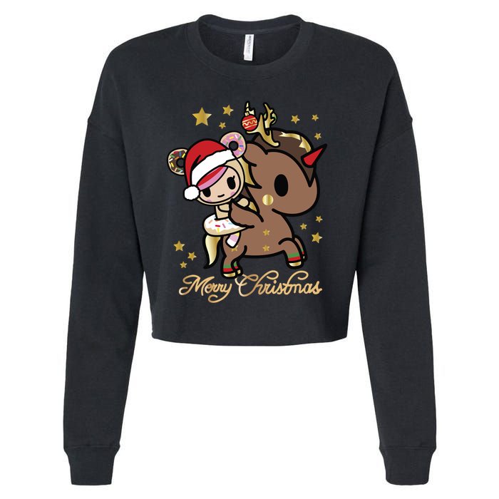 Tokidoki Christmas Merry Christmas Donutella Naughty Or Nice Long Sleeve Cropped Pullover Crew