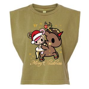 Tokidoki Christmas Merry Christmas Donutella Naughty Or Nice Long Sleeve Garment-Dyed Women's Muscle Tee