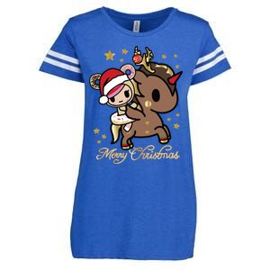 Tokidoki Christmas Merry Christmas Donutella Naughty Or Nice Long Sleeve Enza Ladies Jersey Football T-Shirt