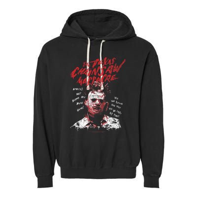 Texas Chainsaw Massacre Leatherface Word Crown Garment-Dyed Fleece Hoodie