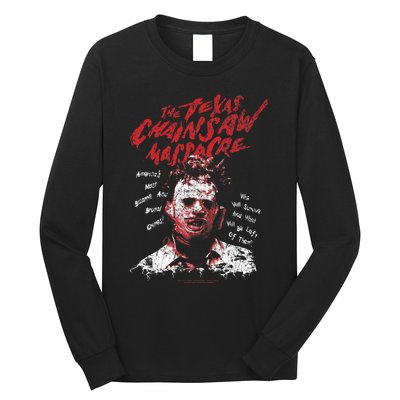 Texas Chainsaw Massacre Leatherface Word Crown Long Sleeve Shirt