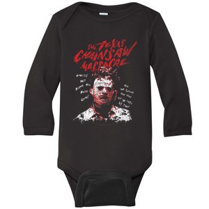 Texas Chainsaw Massacre Leatherface Word Crown Baby Long Sleeve Bodysuit