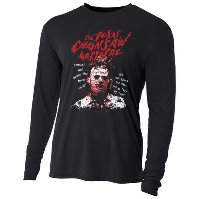 Texas Chainsaw Massacre Leatherface Word Crown Cooling Performance Long Sleeve Crew