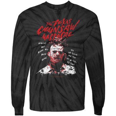 Texas Chainsaw Massacre Leatherface Word Crown Tie-Dye Long Sleeve Shirt