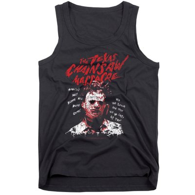 Texas Chainsaw Massacre Leatherface Word Crown Tank Top