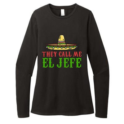 They Call Me El Jefe Mexican Bearded Men Womens CVC Long Sleeve Shirt