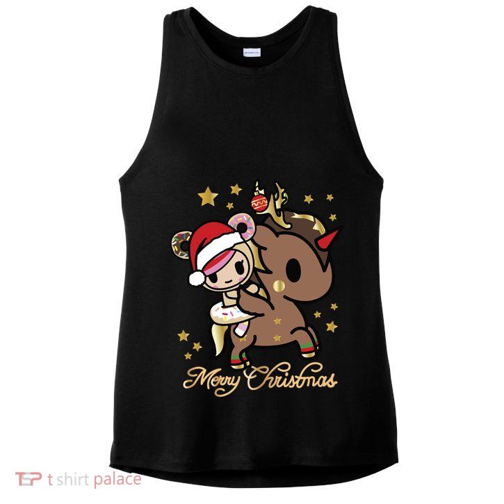 Tokidoki Christmas Merry Christmas Donutella Naughty Or Nice Long Sleeve Ladies PosiCharge Tri-Blend Wicking Tank