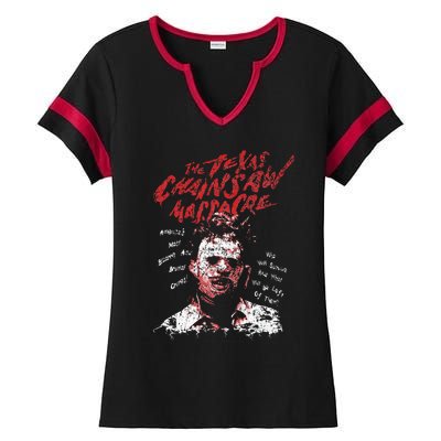 Texas Chainsaw Massacre Leatherface Word Crown Ladies Halftime Notch Neck Tee