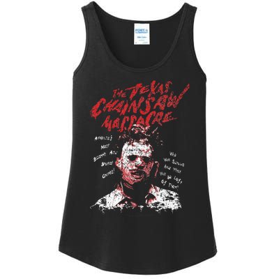 Texas Chainsaw Massacre Leatherface Word Crown Ladies Essential Tank