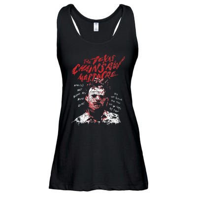 Texas Chainsaw Massacre Leatherface Word Crown Ladies Essential Flowy Tank