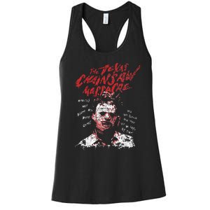 Texas Chainsaw Massacre Leatherface Word Crown Women's Racerback Tank