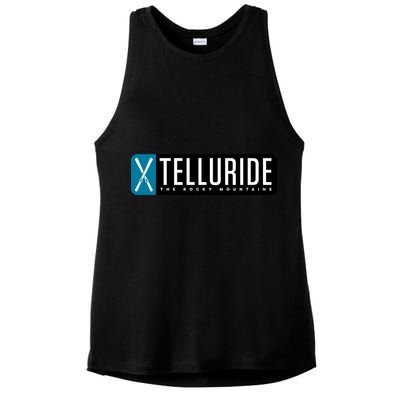 Telluride Colorado Mountain Ski Gift Ladies PosiCharge Tri-Blend Wicking Tank