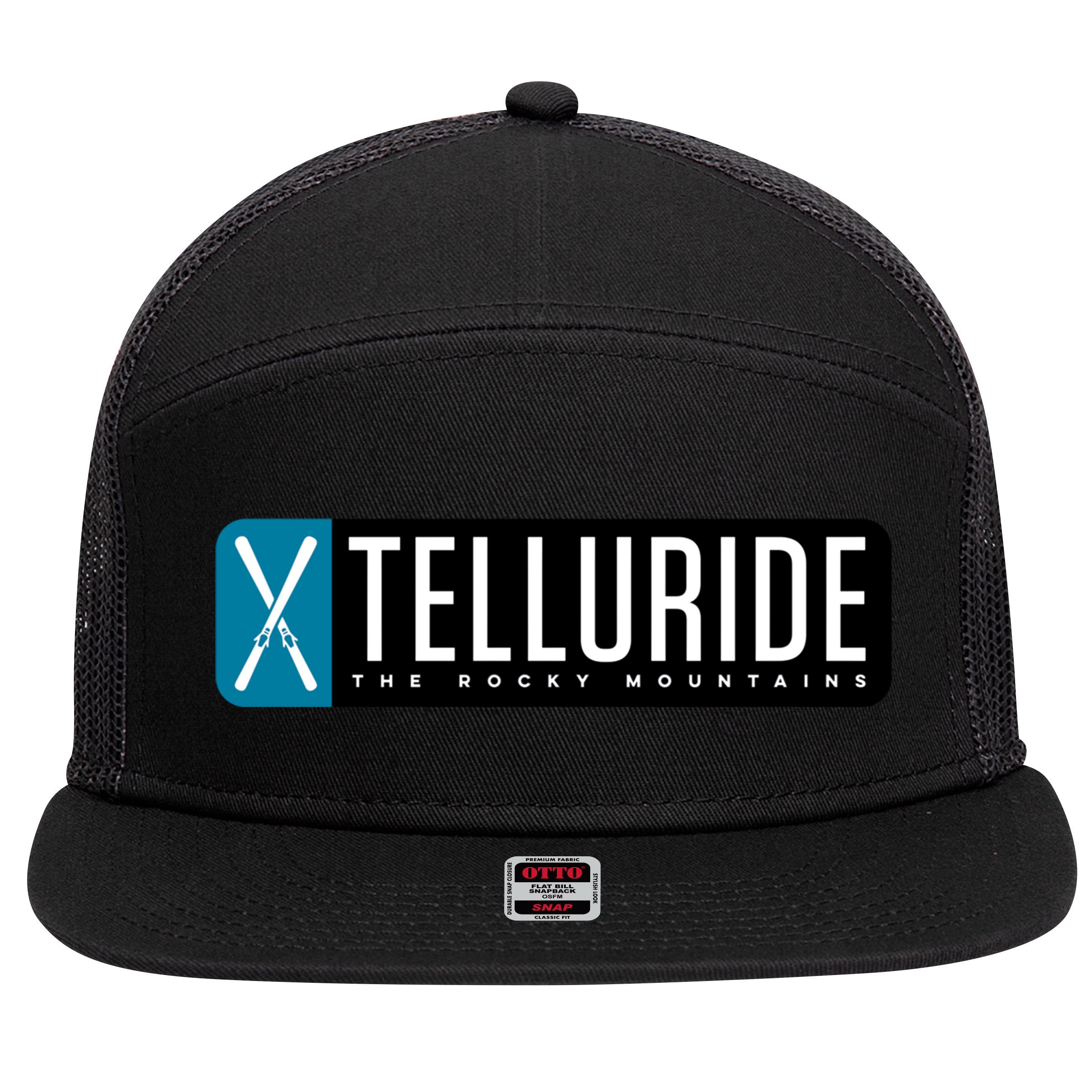 Telluride Colorado Mountain Ski Gift 7 Panel Mesh Trucker Snapback Hat