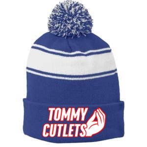 Tommy Cutlets New York Football Stripe Pom Pom Beanie