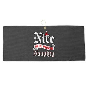 Trendy Christmas Nice Until Proven Naughty Gift Large Microfiber Waffle Golf Towel