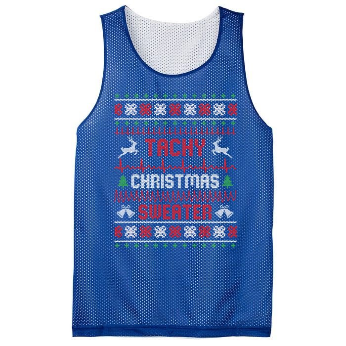 Tachy Christmas Nurse Tele Tech Ekg Ugly Christmas Meaningful Gift Mesh Reversible Basketball Jersey Tank