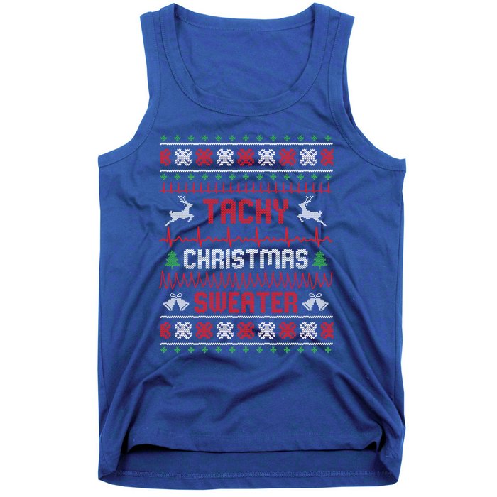 Tachy Christmas Nurse Tele Tech Ekg Ugly Christmas Meaningful Gift Tank Top