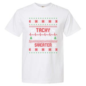 Tachy Christmas Nurse Tele Tech Ekg Ugly Christmas Meaningful Gift Garment-Dyed Heavyweight T-Shirt