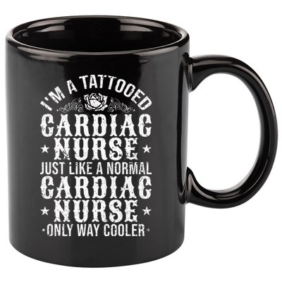 Tattooed Cardiac Nurse funny icu nurse 11oz C Handle Ceramic Mug