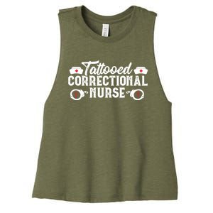 Tattooed Correctional Nurse Nursing Rn Medical Gift Funny Gift Women's Racerback Cropped Tank