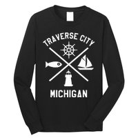 Traverse City Northern Michigan Sailing Boating Long Sleeve Shirt