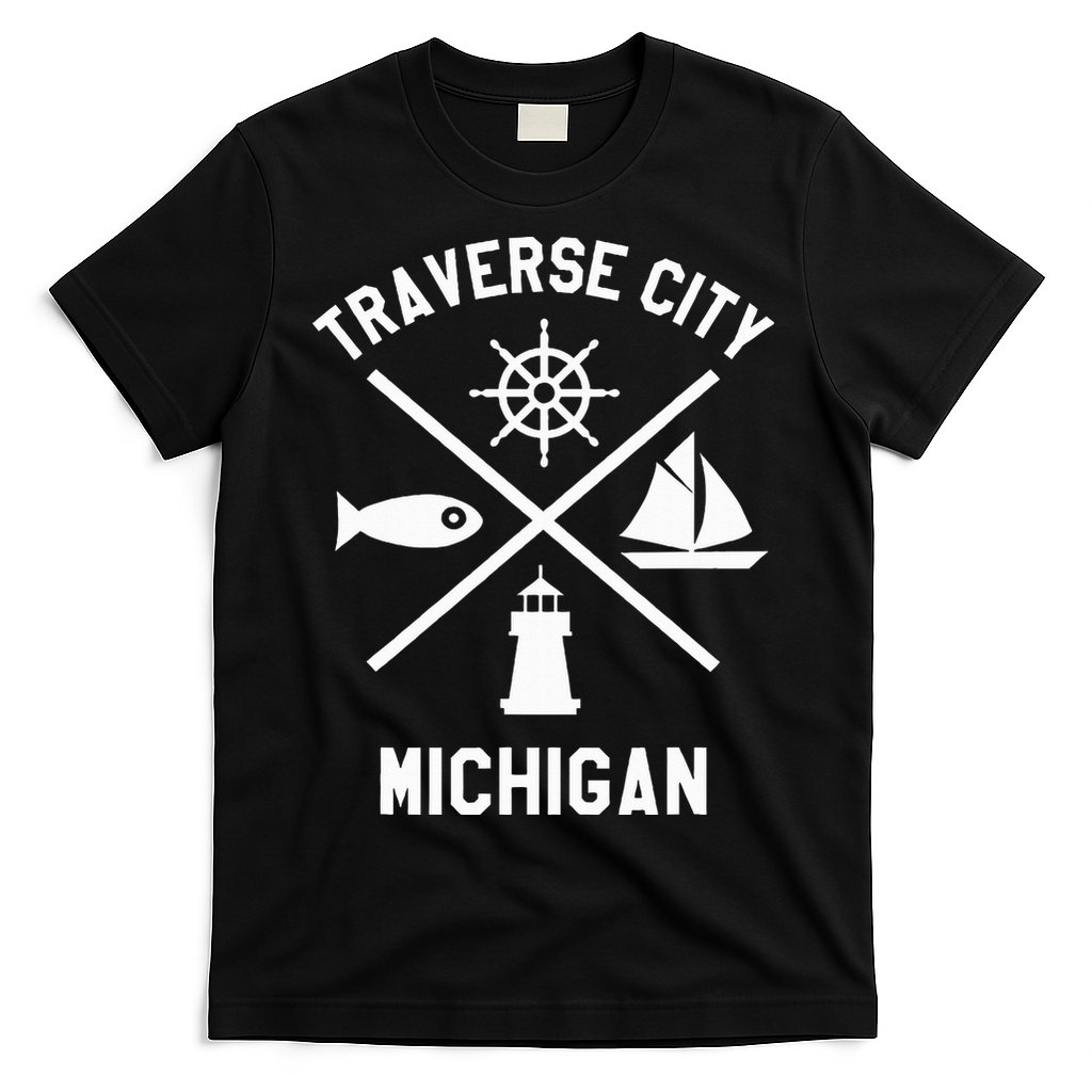 Traverse City Northern Michigan Sailing Boating T-Shirt