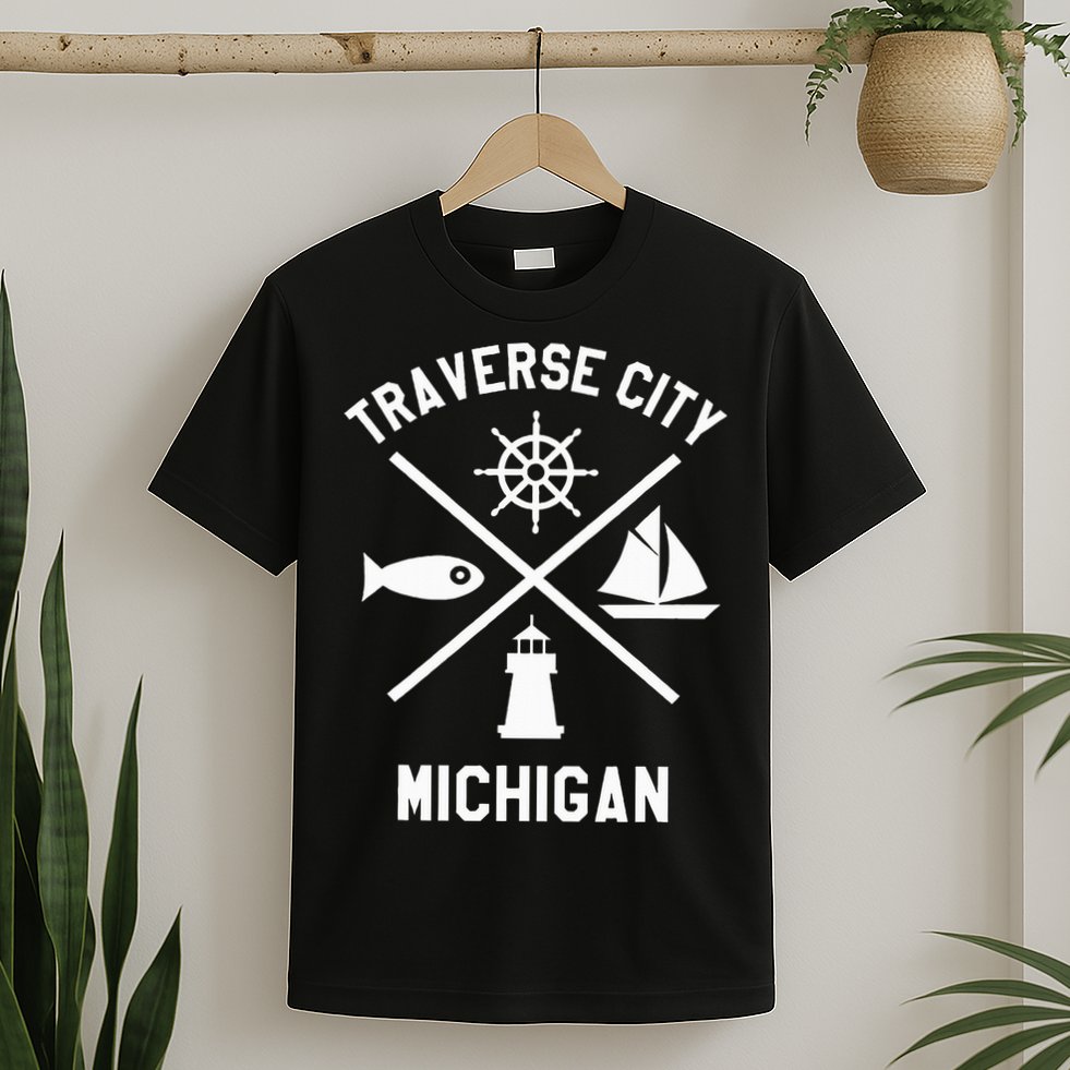 Traverse City Northern Michigan Sailing Boating T-Shirt