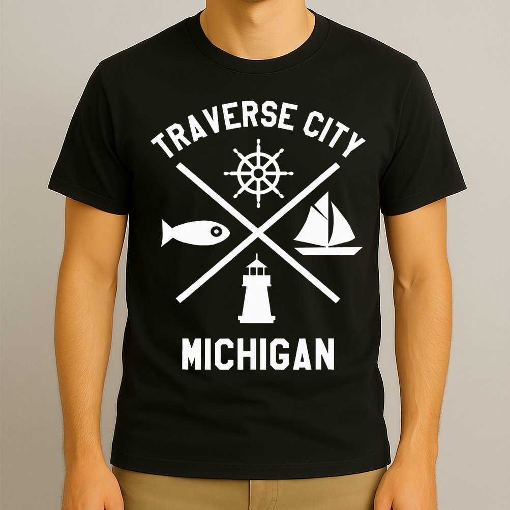 Traverse City Northern Michigan Sailing Boating T-Shirt
