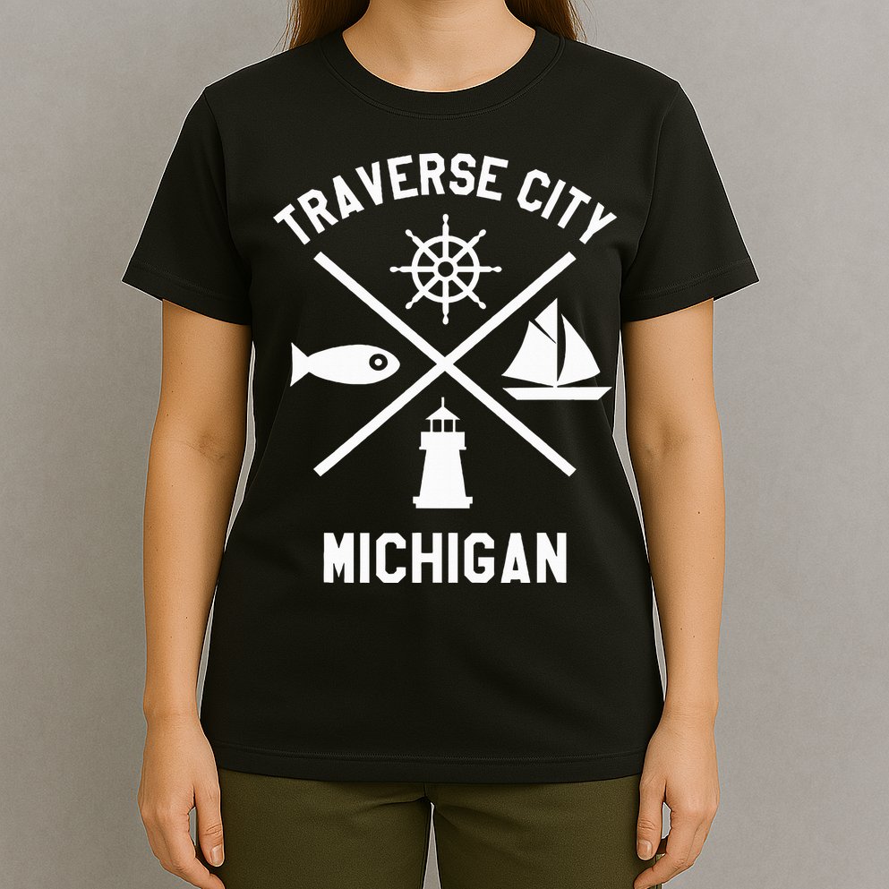 Traverse City Northern Michigan Sailing Boating T-Shirt