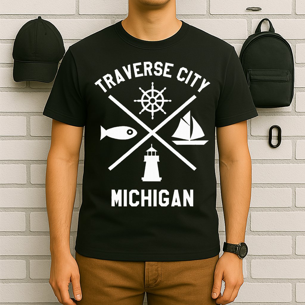 Traverse City Northern Michigan Sailing Boating T-Shirt
